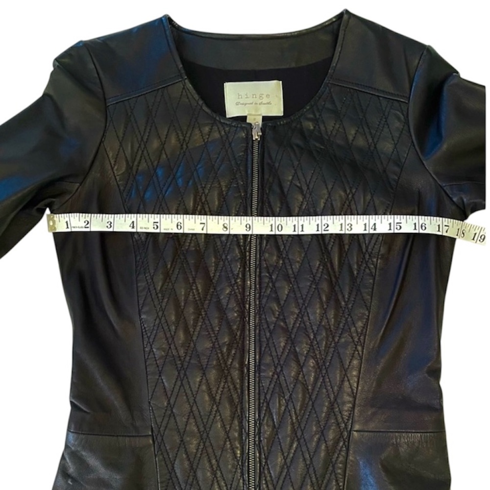 Nordstrom Hinge 100% Leather Jacket Black - Picture 6 of 12